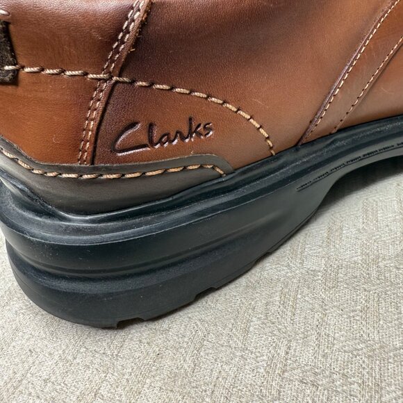 Clarks Collection Mens Size 9.5 Wide Brown Leather Gessler Laced Oxford Shoes main image 4